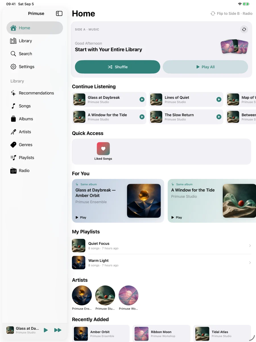 iPad · One library across all your Apple devices.
