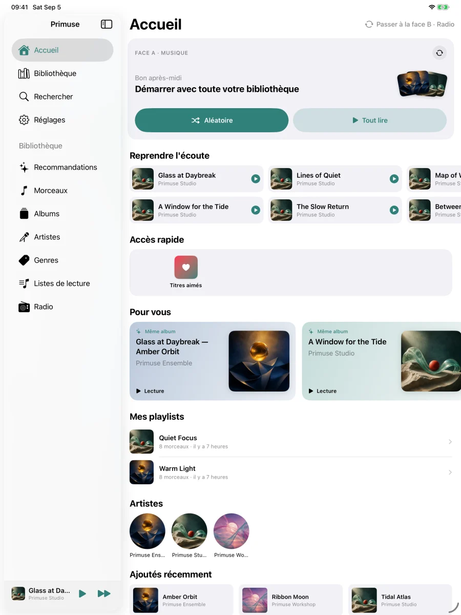 iPad · Une bibliothèque sur tous vos appareils Apple.